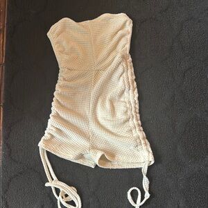 Cream Textured Women's‎ Bodysuit